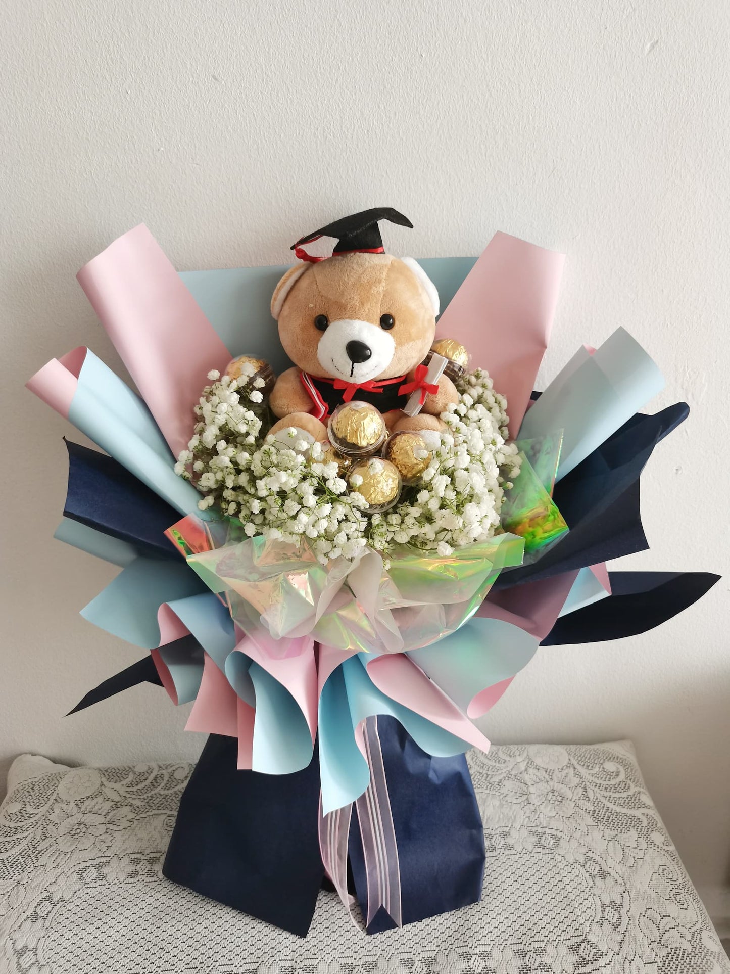 小熊毕业花束