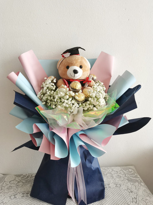 小熊毕业花束